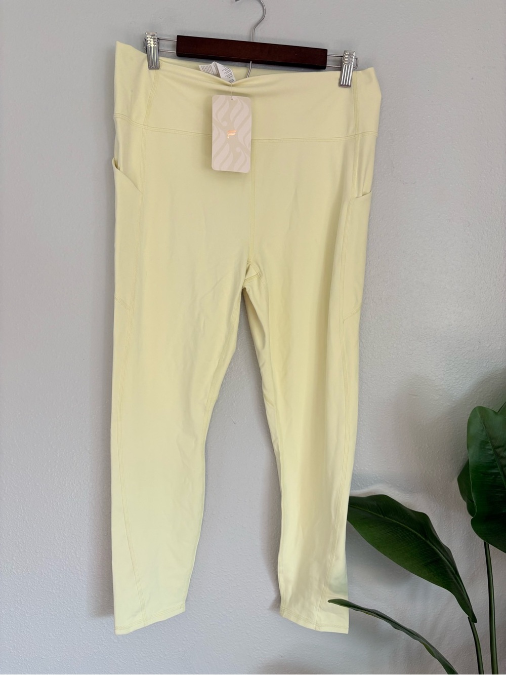 Fabletics butter Yellow High-Rise Leggings with Side Pockets